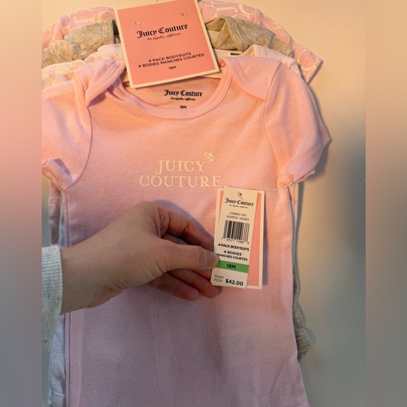 Juicy Couture Other - Juicy Couture Light Pink Baby Bodysuit Set, 18 months